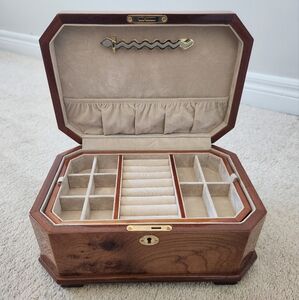 Elegant Wooden Jewelry Box - The Anniversary Case By Madison Burke